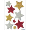 Adesivi natalizi HERMA stelle colorate e glitterate