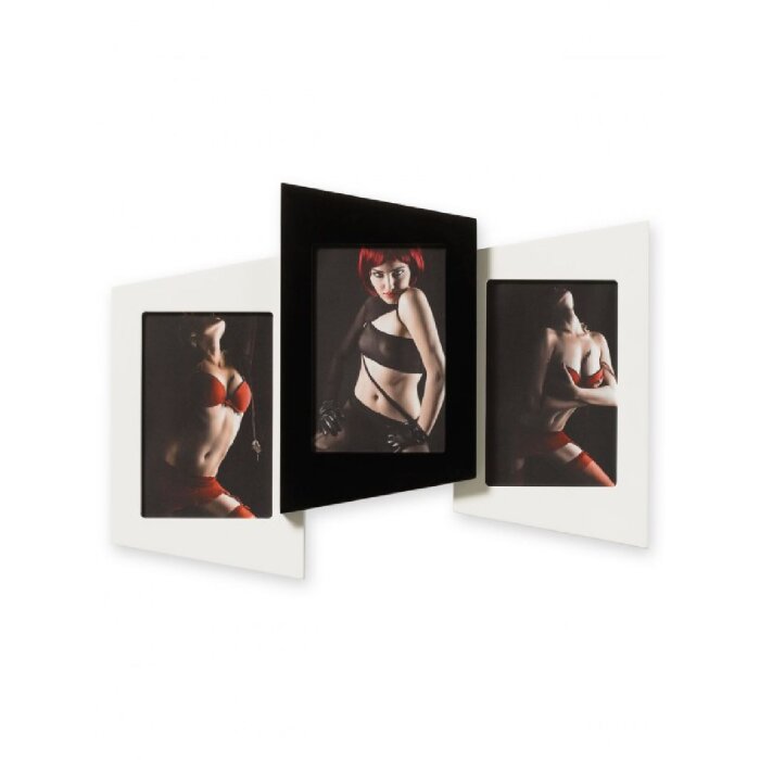 Cornice da galleria Skin 3x 10x15 cm, bianco-nero, verticale