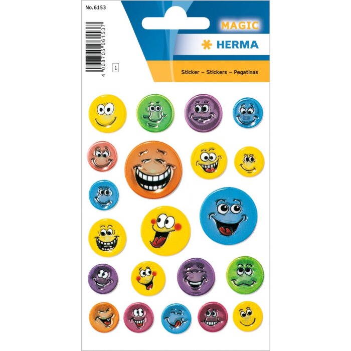 adesivi herma divertenti smiley in rilievo