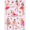 herma rosa ballerina sticker con superficie di perline