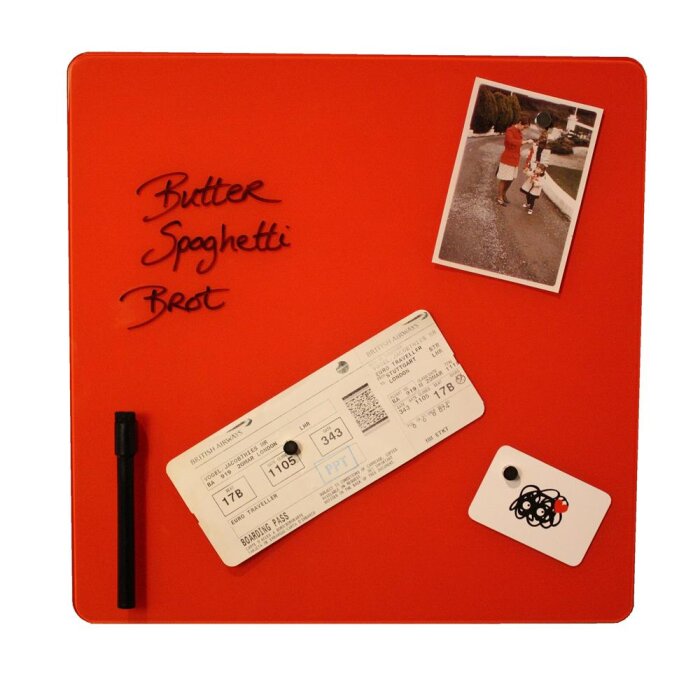 DRY ERASE lavagna magnetica in vetro 38x38 cm rosso