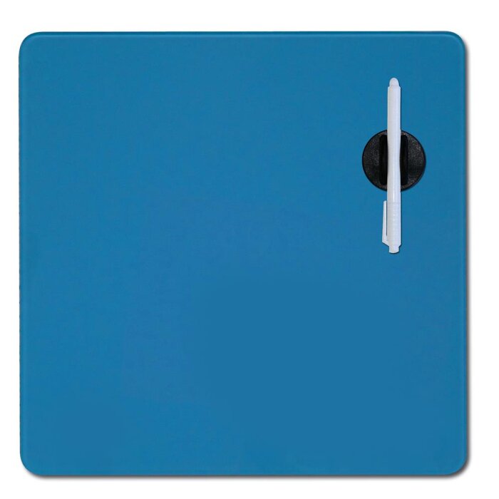 Lavagna magnetica in vetro blu acciaio DRY ERASE 38x38 cm
