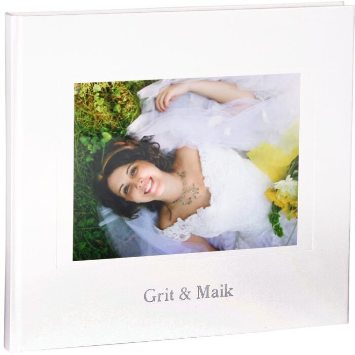 HNFD Libro degli ospiti del matrimonio KOLARA con rilievo e foto 23x25 cm 176 pagine bianche