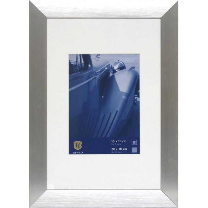 Telaio Henzo in alluminio argento Lucerna 20x30 cm con passepartout 13x18 cm