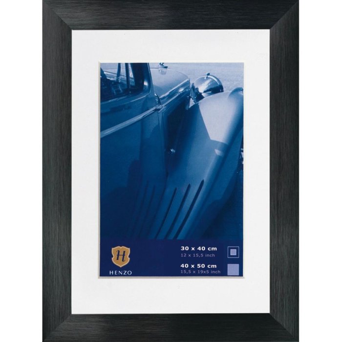 Cornice 40x50 in alluminio con passe-partout nero Lucerna
