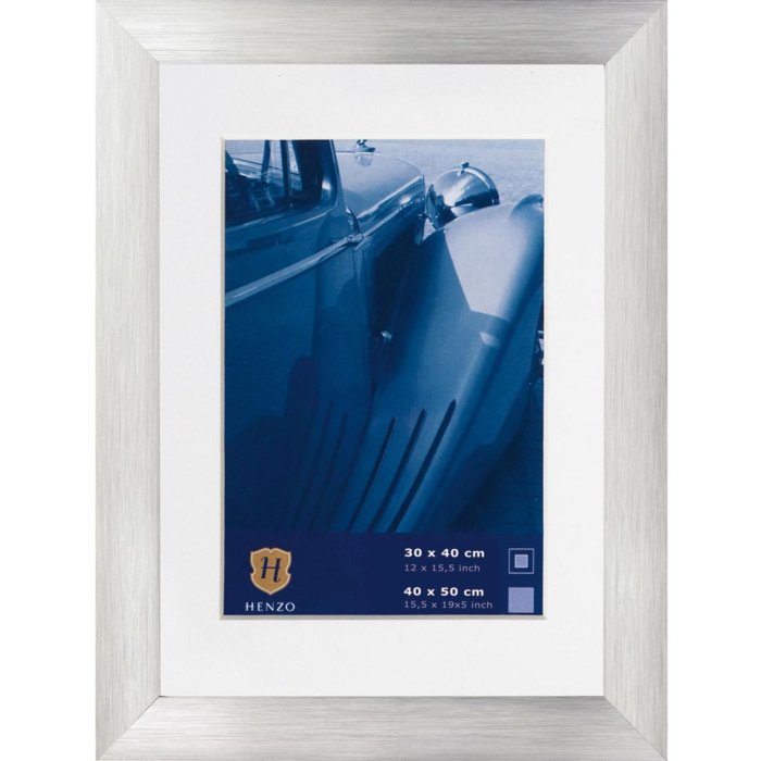 40x50 Cornice in alluminio con Passepartout argento Lucerna