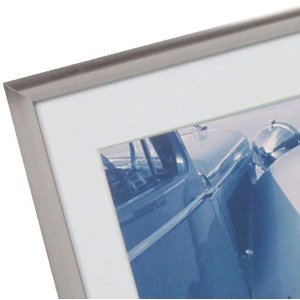 Henzo Cornice in alluminio Portofino 10x15 cm argento con passe-partout 7x10 cm
