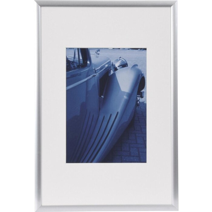 Henzo Cornice in alluminio Portofino 20x30 cm argento con passepartout 13x18 cm