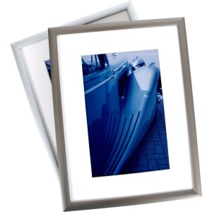 Henzo Cornice in alluminio Portofino 20x30 cm argento con passepartout 13x18 cm