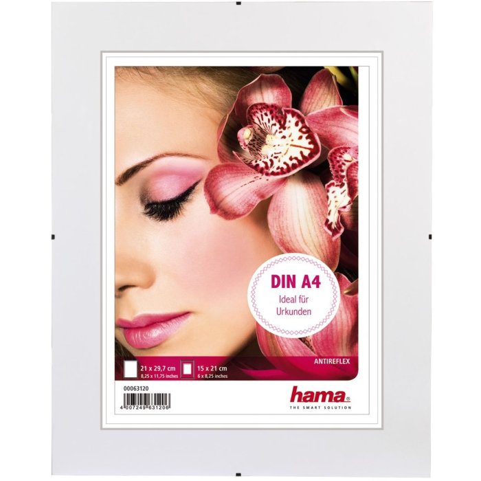 Portafoto senza cornice Hama in vetro antiriflesso 21x29,7 cm DIN A4