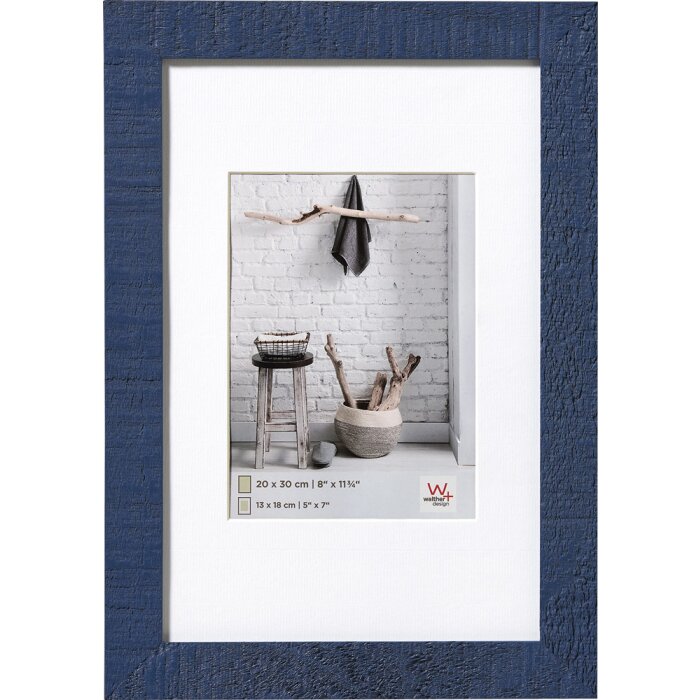 Home Cornice in legno 50x70 cm blu