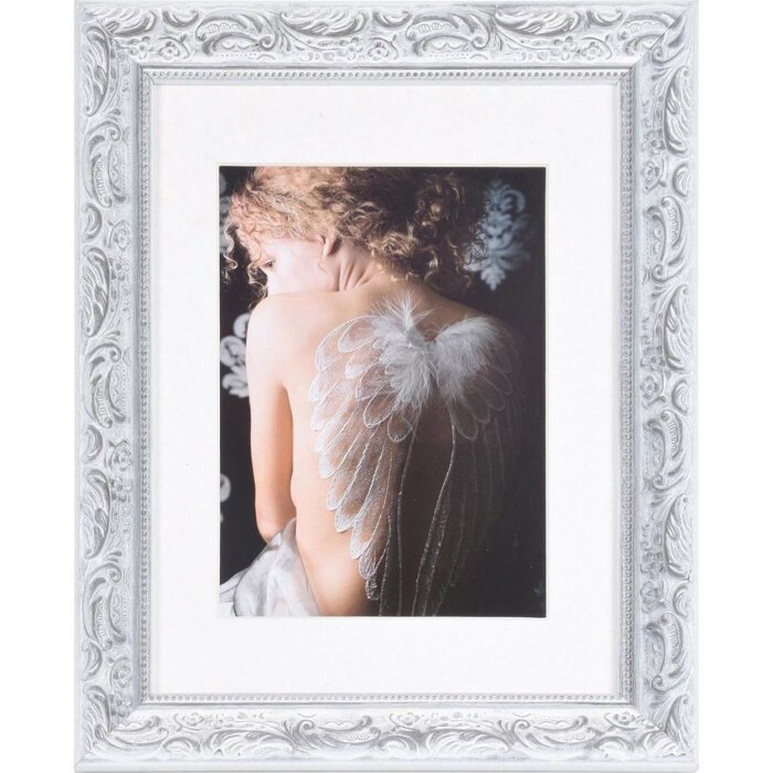 Cornice barocca chic 18x24 cm bianco