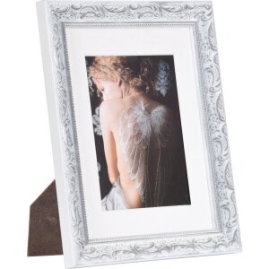 Cornice barocca chic 18x24 cm bianco
