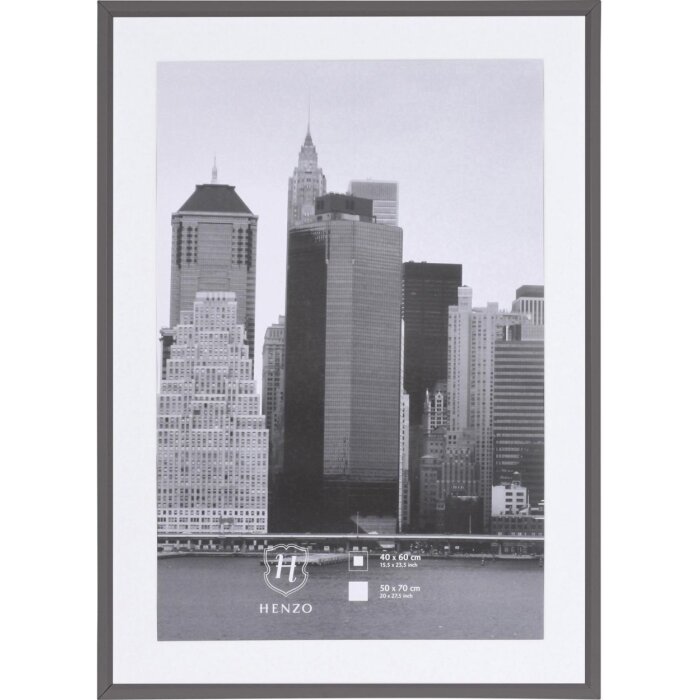 Telaio in plastica Henzo grigio scuro metallizzato 50x70 cm con passe-partout 40x60 cm