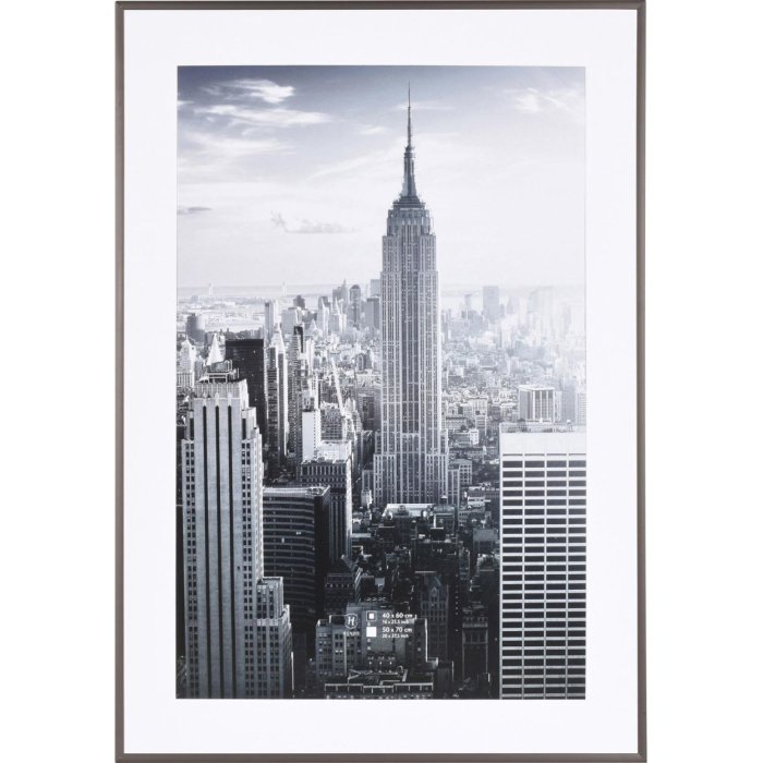 Henzo Cornice in alluminio Manhattan grigio scuro 50x70 cm con passe-partout