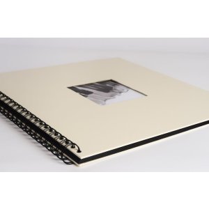 HNFD album a spirale Khari scamosciato a righe 33x33 cm 50 pagine nere