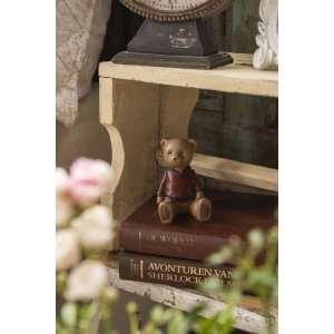 Decorazione figura orso seduto rosso 8x6x9 cm
