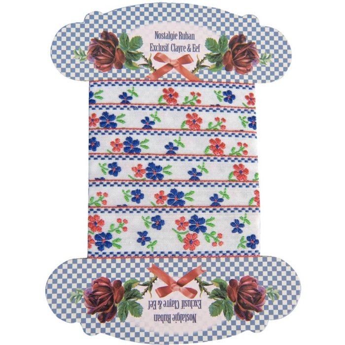 Nastro in tessuto con motivo floreale estivo 105 cm