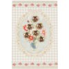 Biglietto con ciondoli a forma di fiore 10x15 cm