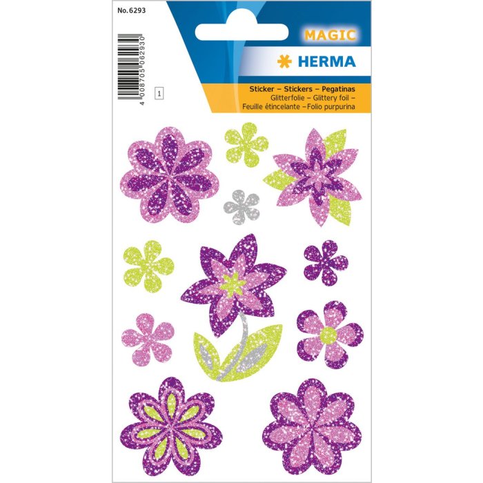 herma adesivi colorati fiori Diamante, glitterato