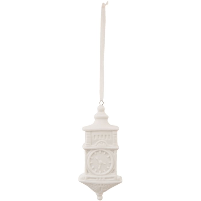 Orologio a pendente in ceramica 4,5x10 cm bianco