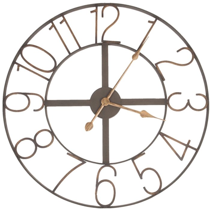 Orologio da parete liscio con cornice in metallo Ø 60 cm