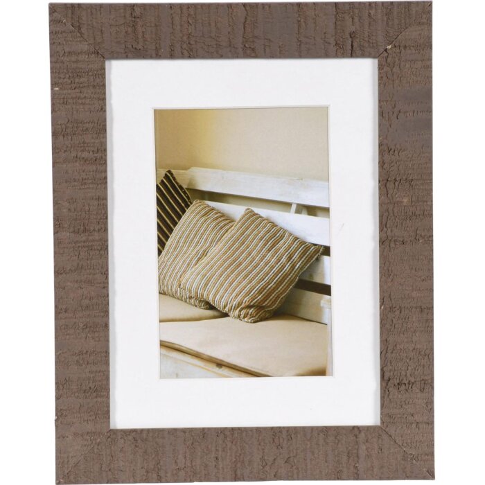 Henzo Cornice in legno Driftwood 15x20 marrone medio con passepartout 10x15 cm