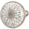 Clayre & Eef 61888 Pomello per porta Ø 3 cm in ceramica bianca grigia tonda