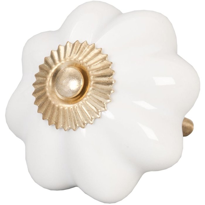 Pomello per mobili Ø 5 cm bianco ondulato