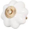 Pomello per mobili Ø 5 cm bianco ondulato