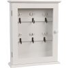 Clayre & Eef 6H0601 Cassetta portachiavi in legno bianco 25x7x31 cm Portachiavi