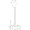 Portarotolo Clayre & Eef con dettaglio cuore Ø 18x39 cm bianco