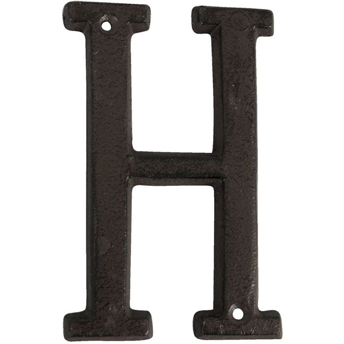 Lettera H in ghisa 13 cm