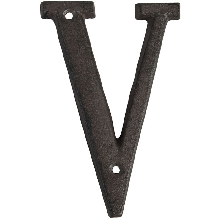 Lettera V in ghisa 13 cm