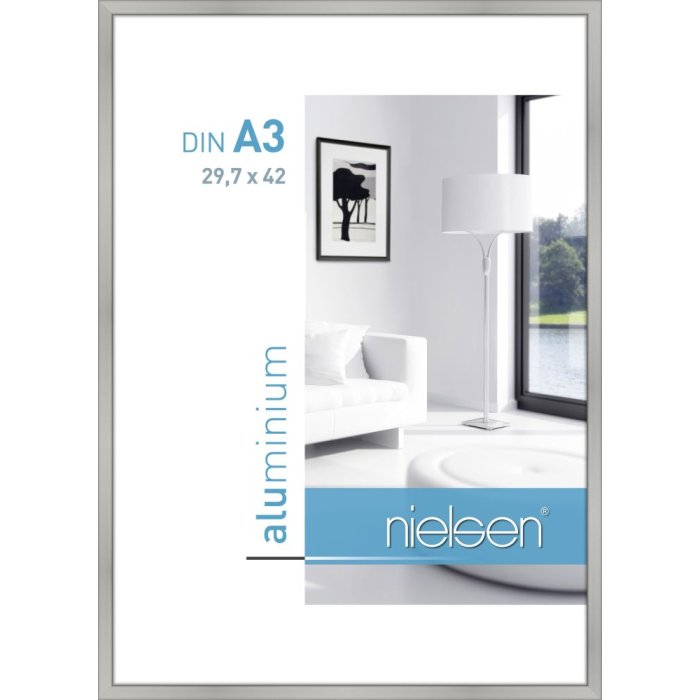 Nielsen Aluminium Frame Classic 29,7x42 cm argento opaco DIN A3 Certificate Frame