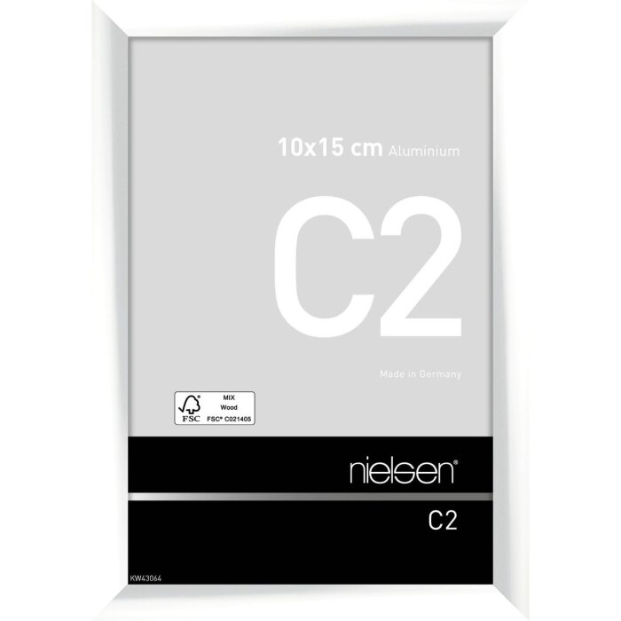 Cornice Nielsen in alluminio C2 10x15 cm bianco lucido