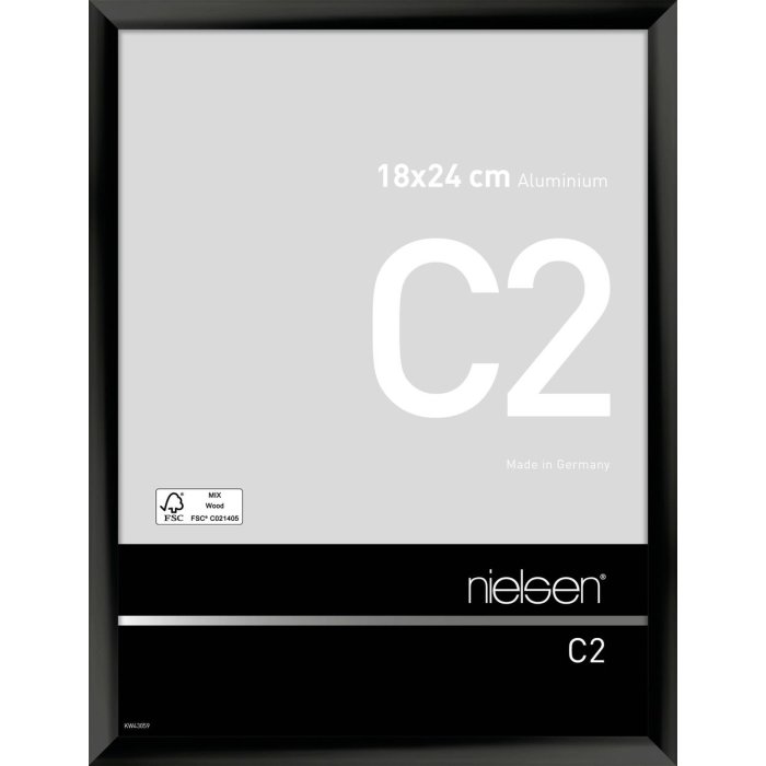 Telaio Nielsen in alluminio C2 18x24 cm anodizzato nero lucido