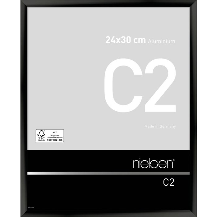 Telaio Nielsen in alluminio C2 anodizzato nero lucido 24x30 cm