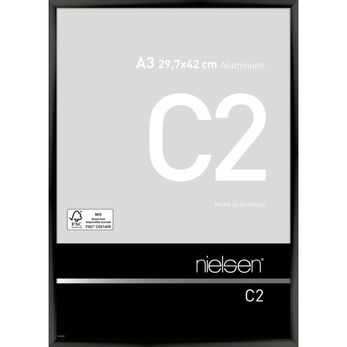Telaio Nielsen in alluminio C2 29,7x42 cm anodizzato nero lucido