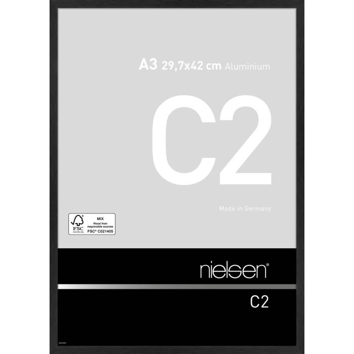 Telaio Nielsen in alluminio C2 29,7x42 cm struttura nero opaco