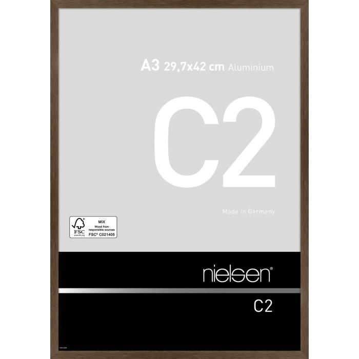 Telaio Nielsen in alluminio C2 29,7x42 cm struttura noce opaco