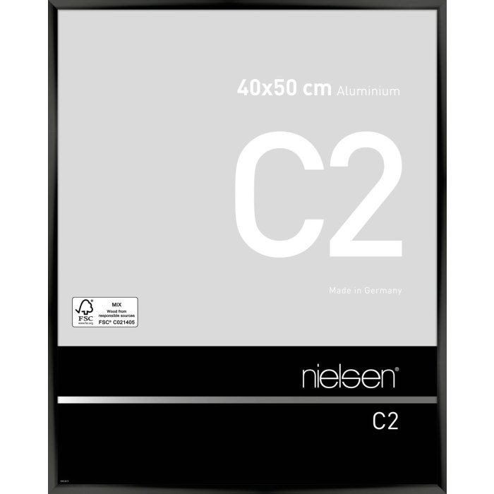 Telaio Nielsen in alluminio C2 40x50 cm anodizzato nero lucido
