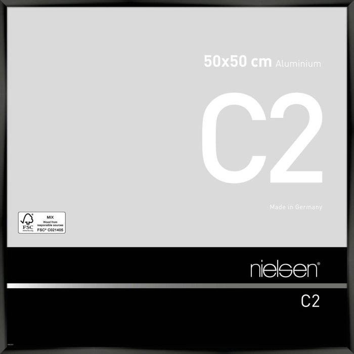 Telaio Nielsen in alluminio C2 50x50 cm anodizzato nero lucido