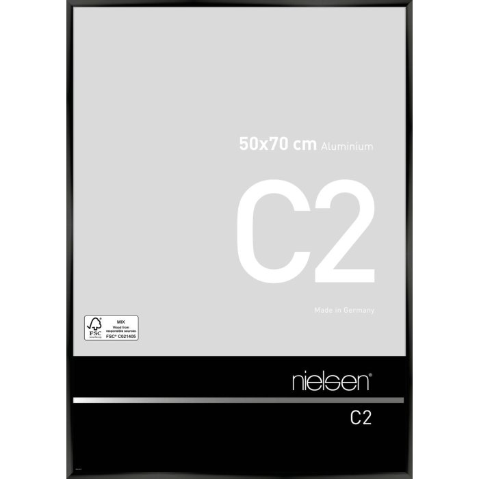 Telaio Nielsen in alluminio C2 50x70 cm anodizzato nero lucido