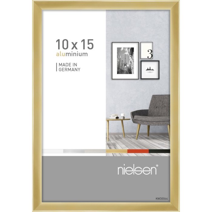 Cornice Pixel in alluminio 10x15 cm oro lucido