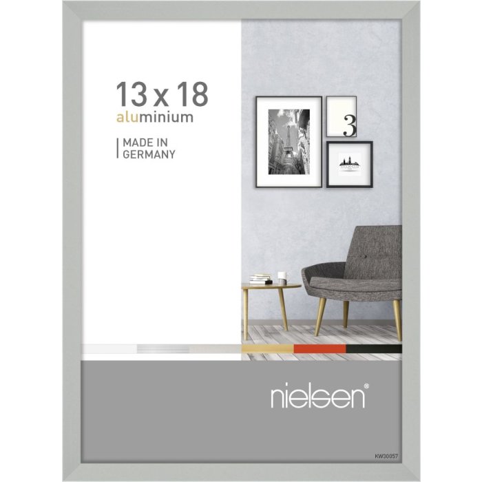 Cornice in alluminio Pixel 13x18 cm argento opaco
