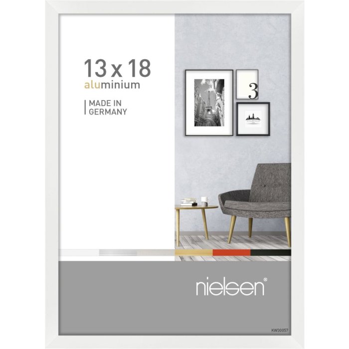 Cornice in alluminio Pixel 13x18 cm bianco lucido