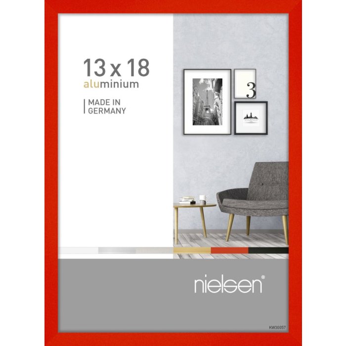 Cornice in alluminio Pixel 13x18 cm rosso tornado