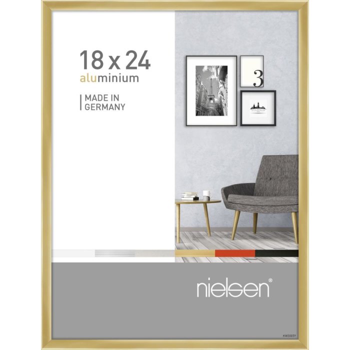 Cornice Nielsen in alluminio Pixel 18x24 cm oro lucido