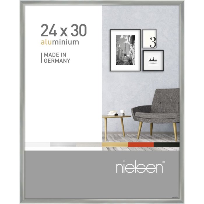 Cornice in alluminio Pixel 24x30 cm argento lucido